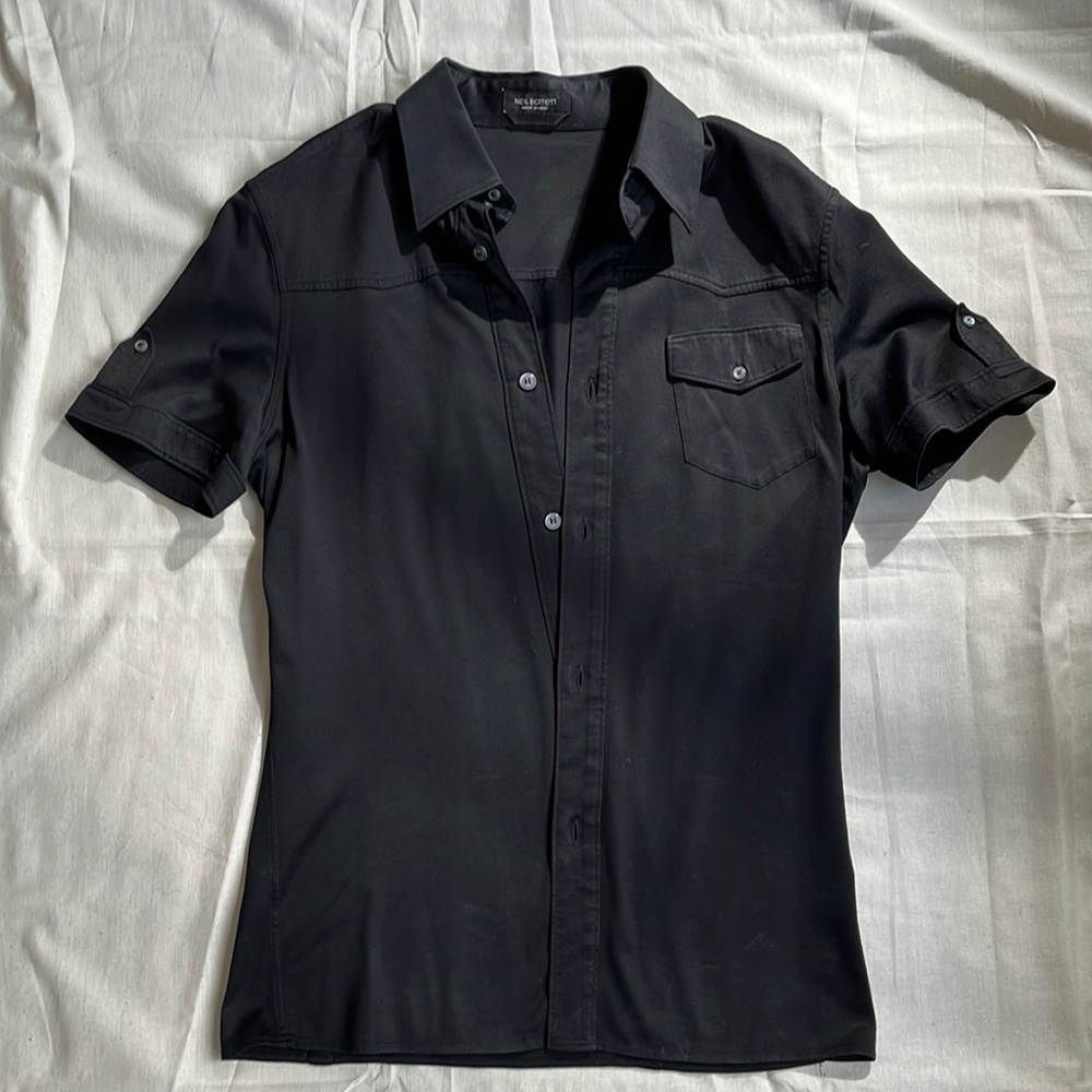 Neil Barrett black shirt sleeve shirt